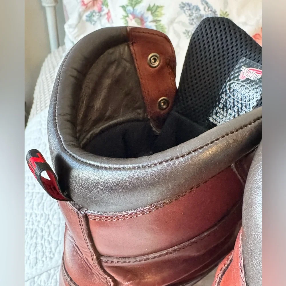 Red Wing Leather Boots #411 8-inch Waterproof Soft Toe Size 12 E2 Slip Resistant - Picture 13 of 14